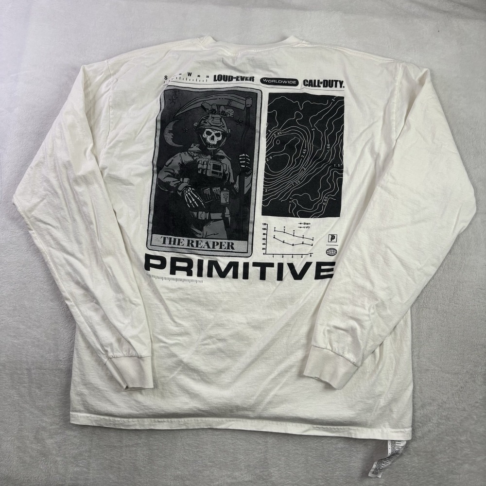 Primitive Call of Duty Modern Warfare White Long Sleeve Graphic Shirt Men's 2XL